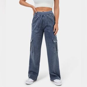 HalaraMagic™ Mid Rise Straight Leg Stretchy Knit Casual Cargo Jeans